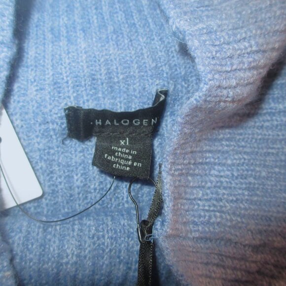 Halogen Long Sleeve Funnel Neck Sweater Womens Size XL Light Blue Soft Cozy $68 - Picture 4 of 6